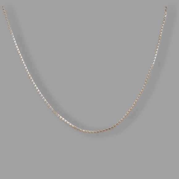 Italian 925 Sterling Silver Square Box Chain Necklace 1.2mm 22” - Picture 4 of 8